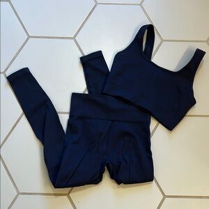 Black Ribbed Activewear Set
